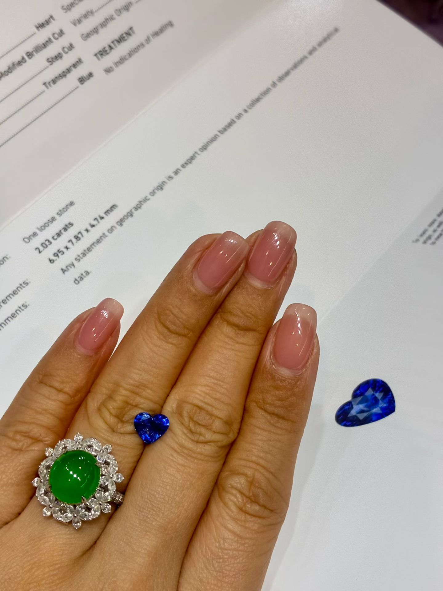 19800亏本卖 2克拉多 无烧 斯里兰卡 矢车菊色 爱心蓝宝石GIA证书