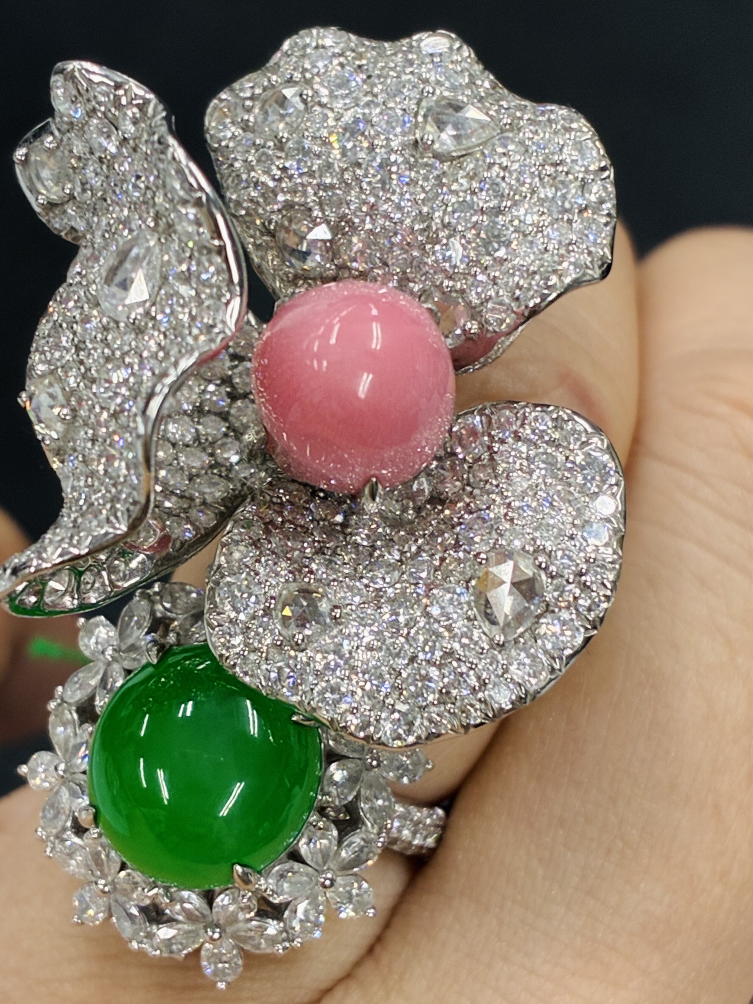 十几万收藏 7卡满火焰纹海螺珠18K大花戒指吊坠两用款钻石6克拉多,珠宝/钻石/翡翠,黄金镶钻项链,淘宝优惠券,粉丝福利购,淘宝优惠卷