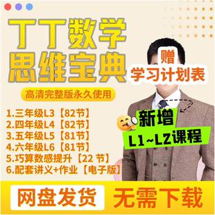 L6小学数学思维提升课视频网盘发货 丁丁名师老师数感提升课L1