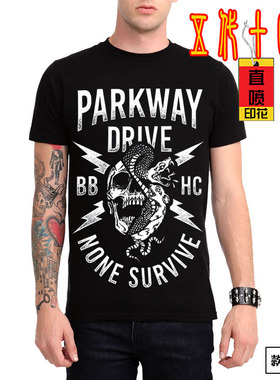 Parkway Drive铁拳纯棉摇滚t恤男潮流金属核乐队欧美街头大码宽松