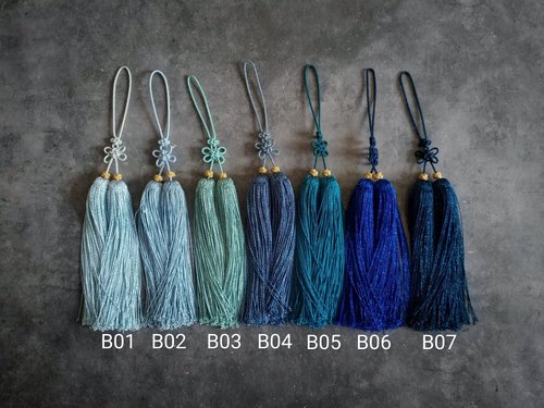 古法勾头回笼须流苏|新款彩金线手工回龙须 扇坠十八子老银配饰