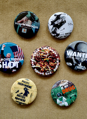 Tsanggoods徽章胸针别针Pins马口铁金属穿搭配饰美式复古小众原创