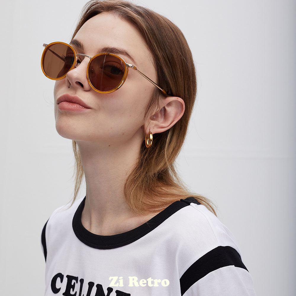 ziretro"轻丝绒"系列全新上市 复古色系橘色奶白色太阳镜可配镜