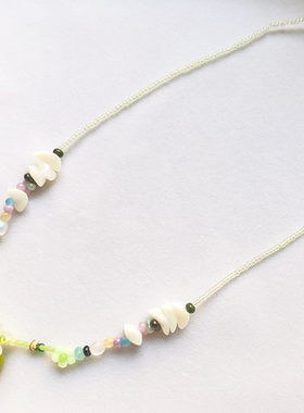 串珠工艺贝母天然石水果项链女