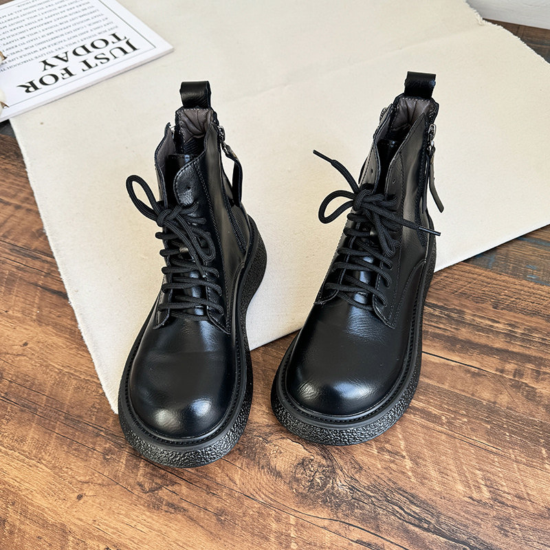 马丁靴女款2023新款冬款加绒厚底英伦风短靴工装靴骑士靴女靴棉靴