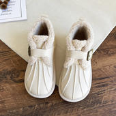 时尚 雪地靴2025年冬季 新款 毛毛鞋 软底平跟短靴贝壳头东北防水棉鞋