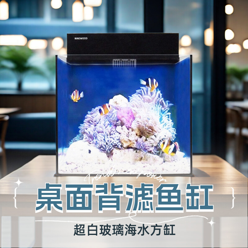 久物桌面超白玻璃背滤海水鱼缸