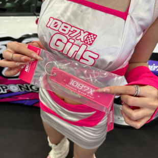 1087X经典玫红色双面重工刺绣织唛钥匙扣改装文化周边文创挂件