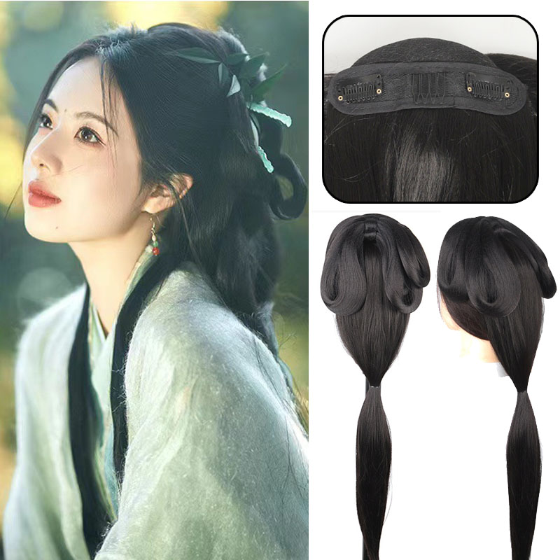 古装汉服假发女一体式后压发髻魏晋战国风袍曲裾盘发造型发型