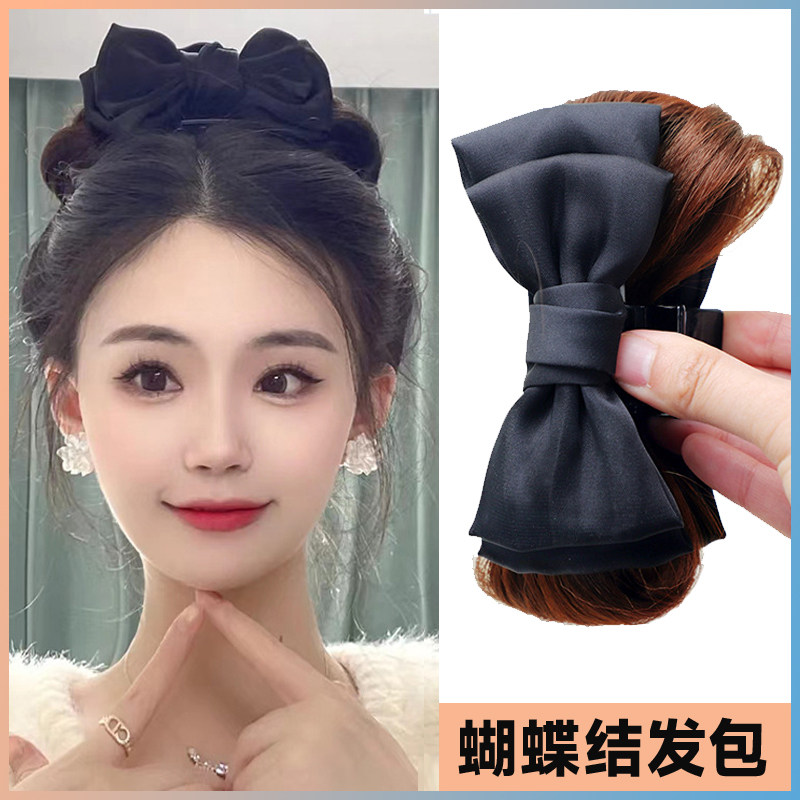 复古公主头假发女在逃公主蝴蝶结抓夹发包假发圈盘发夹子假发包