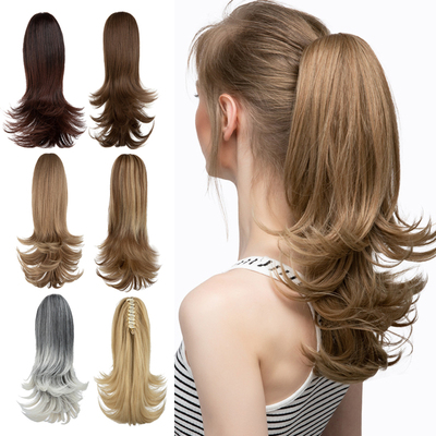 欧美假发女抓夹发尾外翘马尾辫子蓬松长卷发高马尾假发ponytails