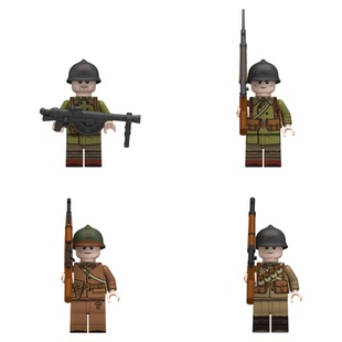 粤睿智达军事战争法国步兵龙骑兵团男孩第三方拼装积木人仔玩具