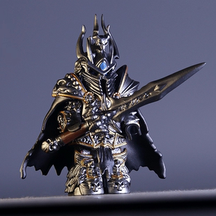 国产 魔兽巫妖王积木人仔阿尔萨斯魔兽世界模型第三方人拼装玩具