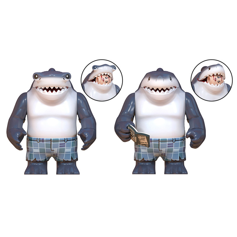 兼容乐高自杀小队鲨鱼王纳纳威第三方益智拼装积木大人仔玩具礼物