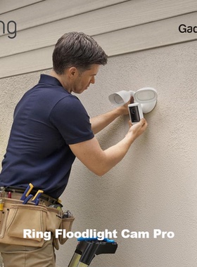Ring Floodlight Cam Pro, Wired 3D plus照明灯光摄像头美国代购