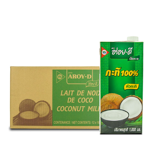 安来利AROY-D椰浆1L*12盒整箱 商用椰奶咖喱西米露奶茶店用
