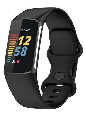 适用Fitbit charge5智能手表硅胶软表带手环运动腕带保护壳套配件
