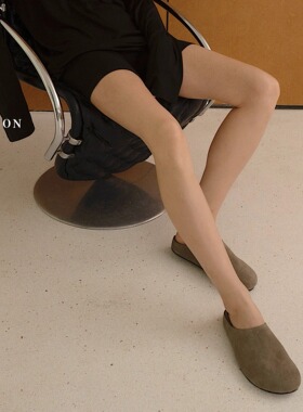 xcollection25春夏新品 牛反绒老钱厚底勃肯拖鞋慵懒圆头一脚蹬