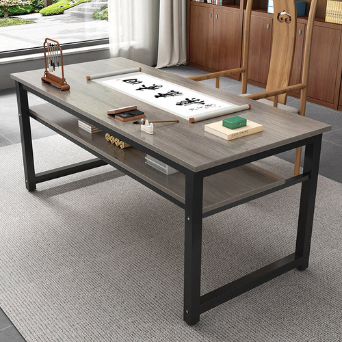 双层培训毛笔书法桌子