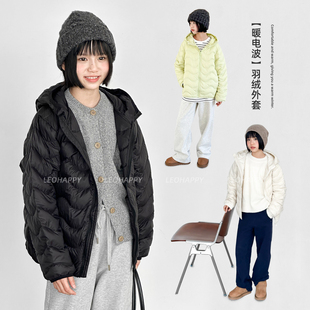 LEOHAPPY女童羽绒服中大童冬装 90白鸭绒保暖上衣 儿童外套2025新款