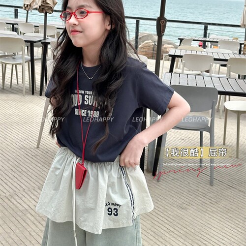 女童半身裙儿童百搭印花橡筋屁帘