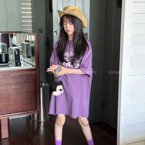女童短袖t恤裙儿童纯棉T裙休闲裙