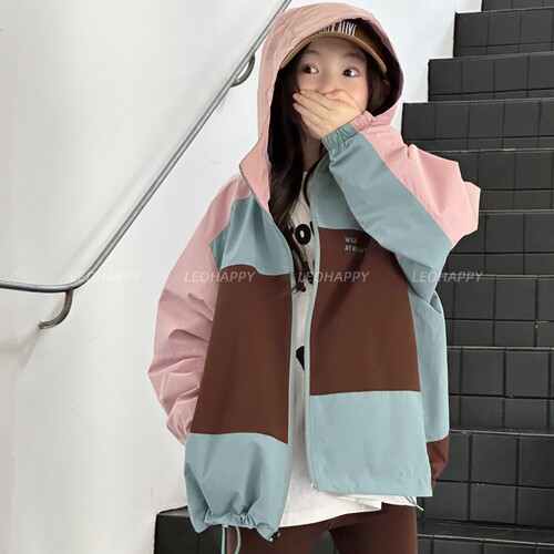 LEOHAPPY女童冲锋衣2026新款儿童外套软壳防水防风中大童休闲上衣