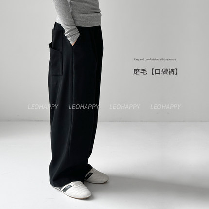 LEOHAPPY女童裤子2025新款儿童休闲裤磨毛卫裤中大童亲子直筒裤