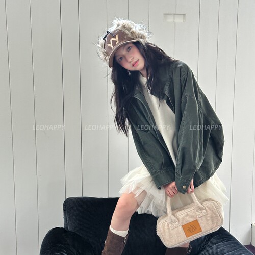 LEOHAPPY女童外套秋新款儿童牛仔外套做旧夹克中大童亲子休闲上衣
