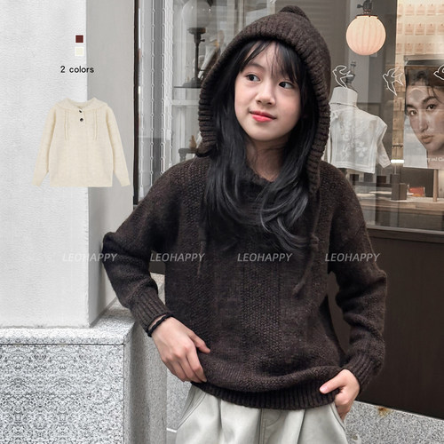 女童毛衣儿童针织衫菠萝格上衣