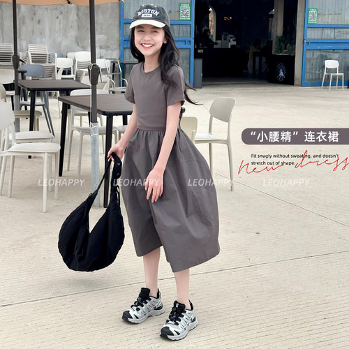 女童连衣裙儿童纯棉针织短袖裙子