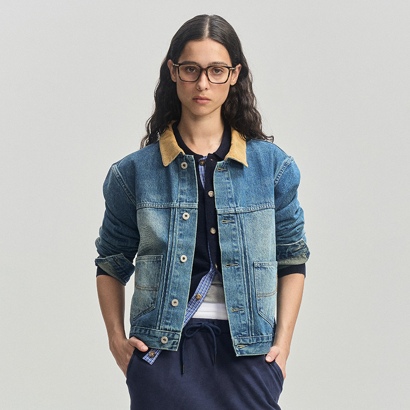 复古牛仔夹克短款狩猎风