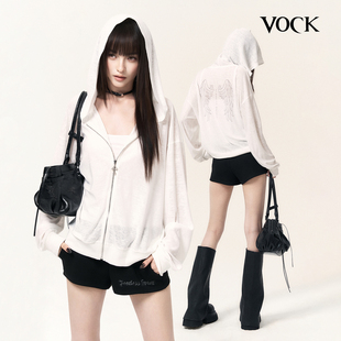 VOCK 天使羽翼 辣妹松弛街头宽松开衫连帽卫衣休闲短裤子两件套装