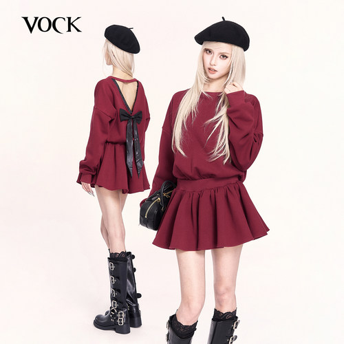 《鹦鹉梨严选》VOCK 甜心派对 巨显白秋冬收腰加绒卫衣裙25WZ201W