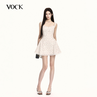 海岛度假小玫瑰碎花吊带裙 VOCK 20点 宽肩带遮副乳