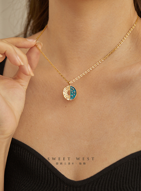 甜西士多镀金拼接项链