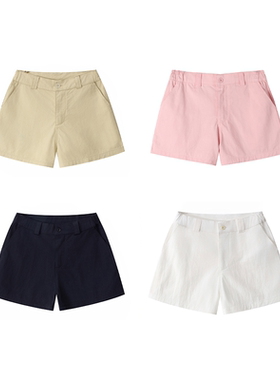 reveal休闲夏季抽绳水洗纯棉短裤
