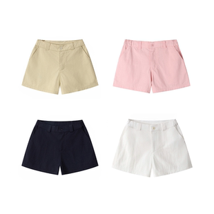 reveal休闲夏季抽绳水洗纯棉短裤