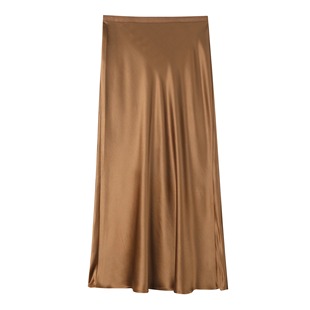 Reveal 秋季醋酸缎面多色松紧腰半身裙