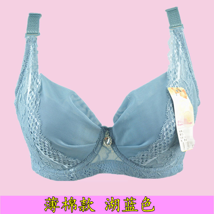 薄棉杯大码收副乳调整型文胸蕾丝聚拢有钢圈性感女士内衣薄款透气