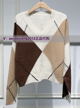 真我永恒2024冬季新品女V领100%绵羊毛毛衫2441B61024正品吊1199