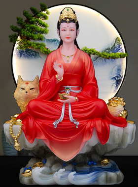 胡姐姐九姑娘汉白玉神像摆件