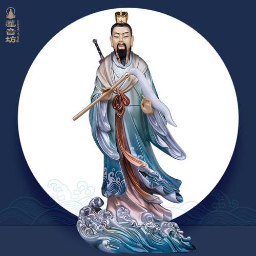 黄铜平安桌面孚佑帝君摆件