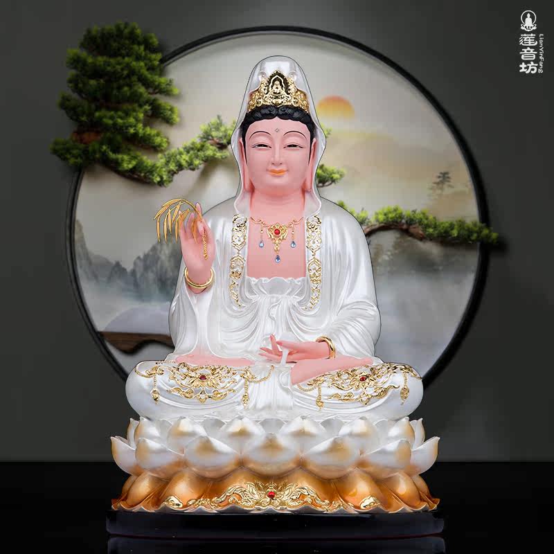 树脂祝福复古桌面白衣观音摆件