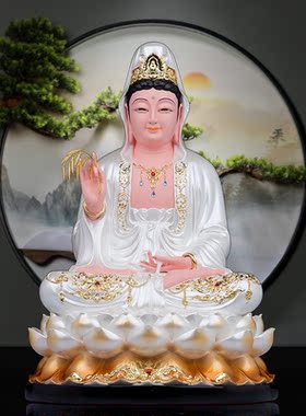 树脂祝福复古桌面白衣观音摆件
