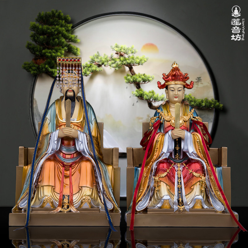 铜玉帝王母神像 玉皇大帝天公王母东王公西王母娘娘供奉人物摆件