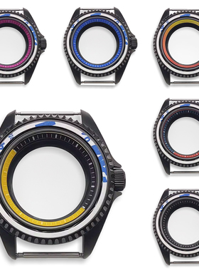 NH36表壳 42MM 蓝宝石玻黑色水鬼手表表壳 改装潜水NH35表壳 4R35