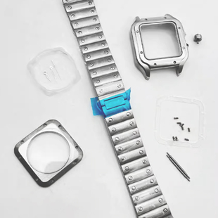 38MM组装手表配件 方形表壳 男士机械不锈钢手表表壳适合NH35机芯