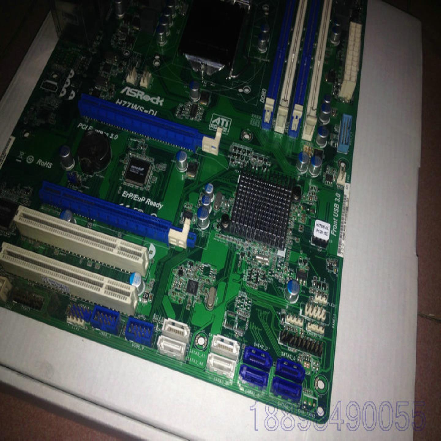 全新 华擎H77WS-DL 1155 H77 KTV 网吧服务器主板 8*SATA 1230
