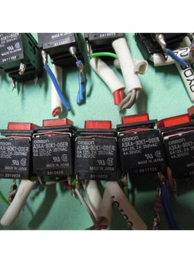 拆机OMRON按钮开关A3AA-90K1-00ER红色